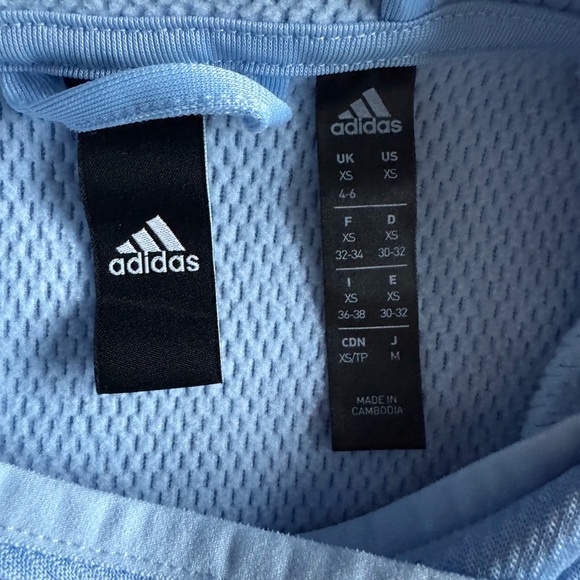 New Adidas Blue Badge of Sport Fleece Hoodie Pullover Sweatshirt Running Gym XS - Picture 5 of 7